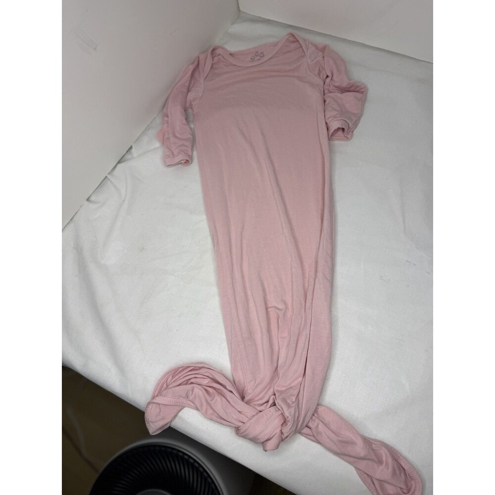 Three Little Tots Pink Modal Tie Bottom Gown-Newborn Kimono Dress